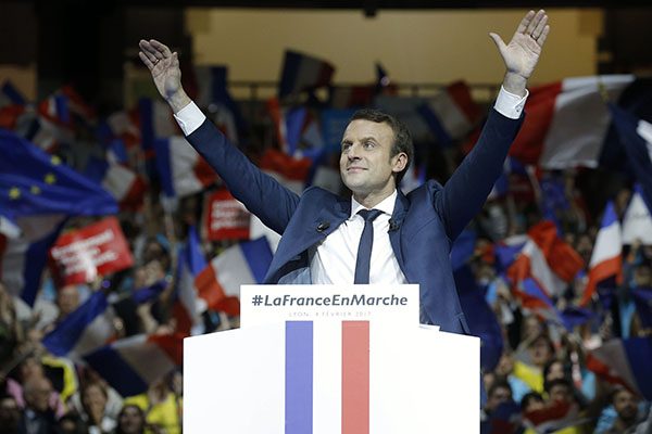 Meeting d'Emmanuel Macron au Palais des sports de Lyon, accompagnŽ de son epouse. Celui-ci a le soutien de Gerard Collomb, sŽnateur maire de Lyon.
Lyon, (Rhone) FRANCE-04/02/2017
//FAYOLLE_Photo044/Credit:Pascal Fayolle/SIPA/1702061512